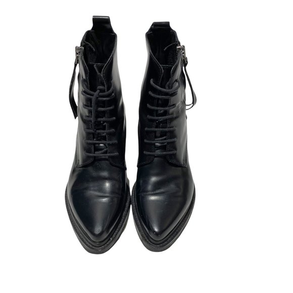 Acne Studios Linden Boots Black Leather Combat - Picture 5 of 13